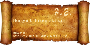 Hergert Ernesztina névjegykártya